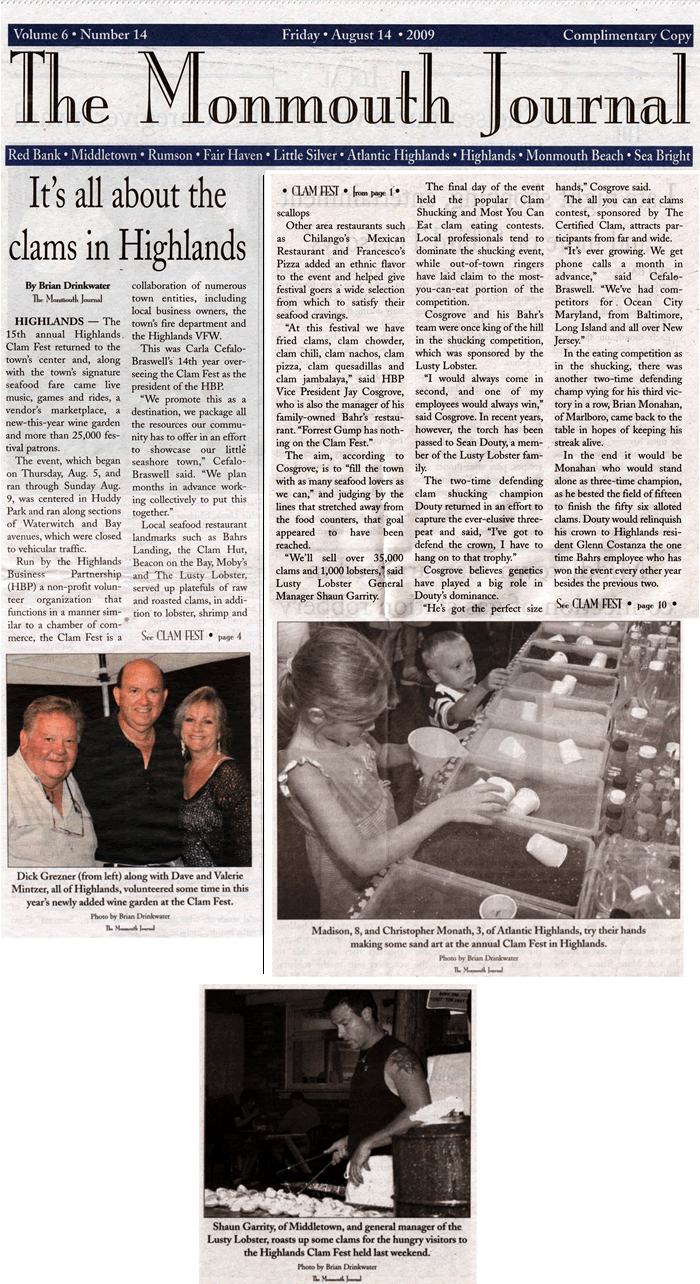 Monmouth Journal 2009-08-14 Clamfest